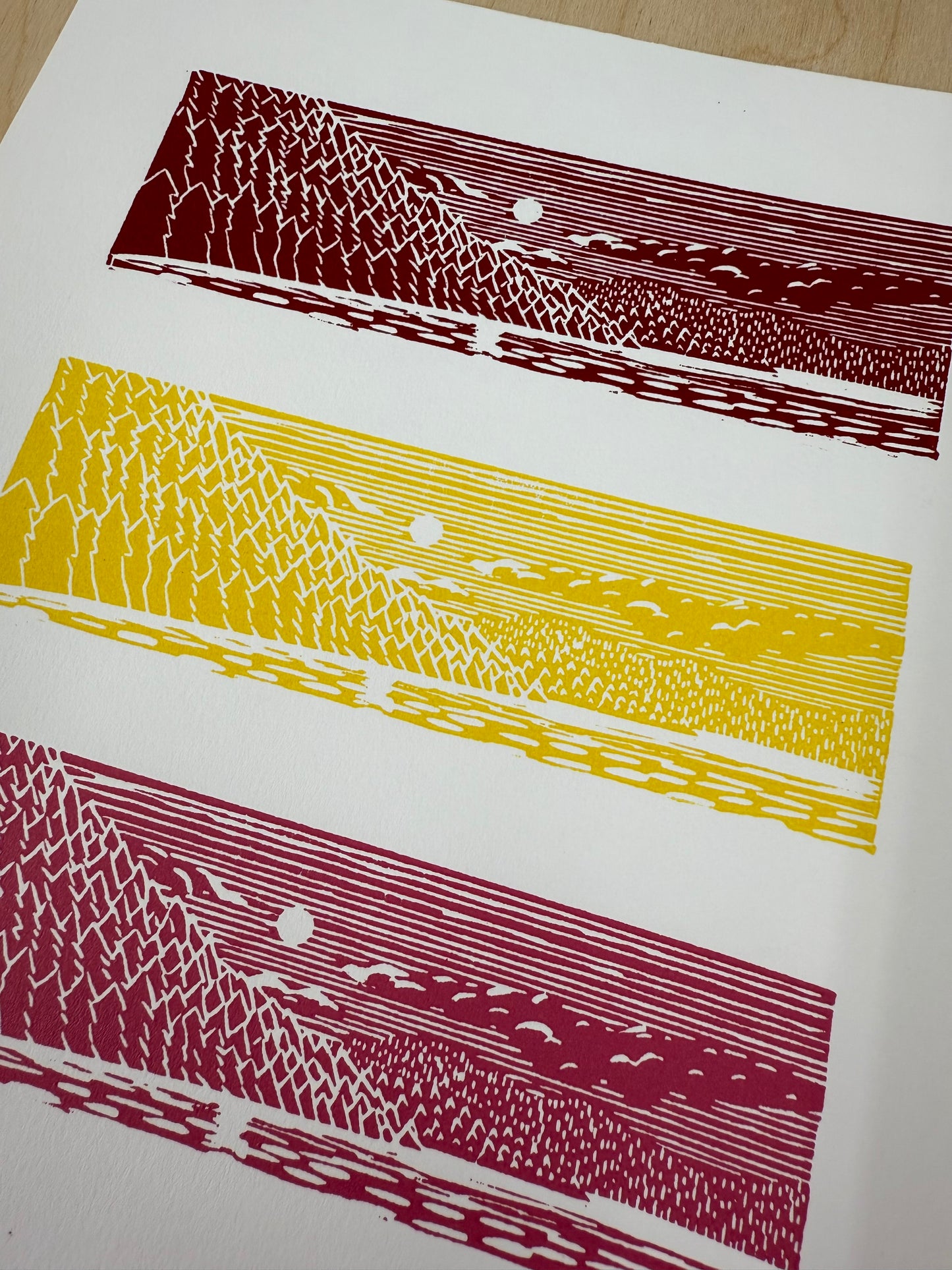 3 Rosarios Linocut Print