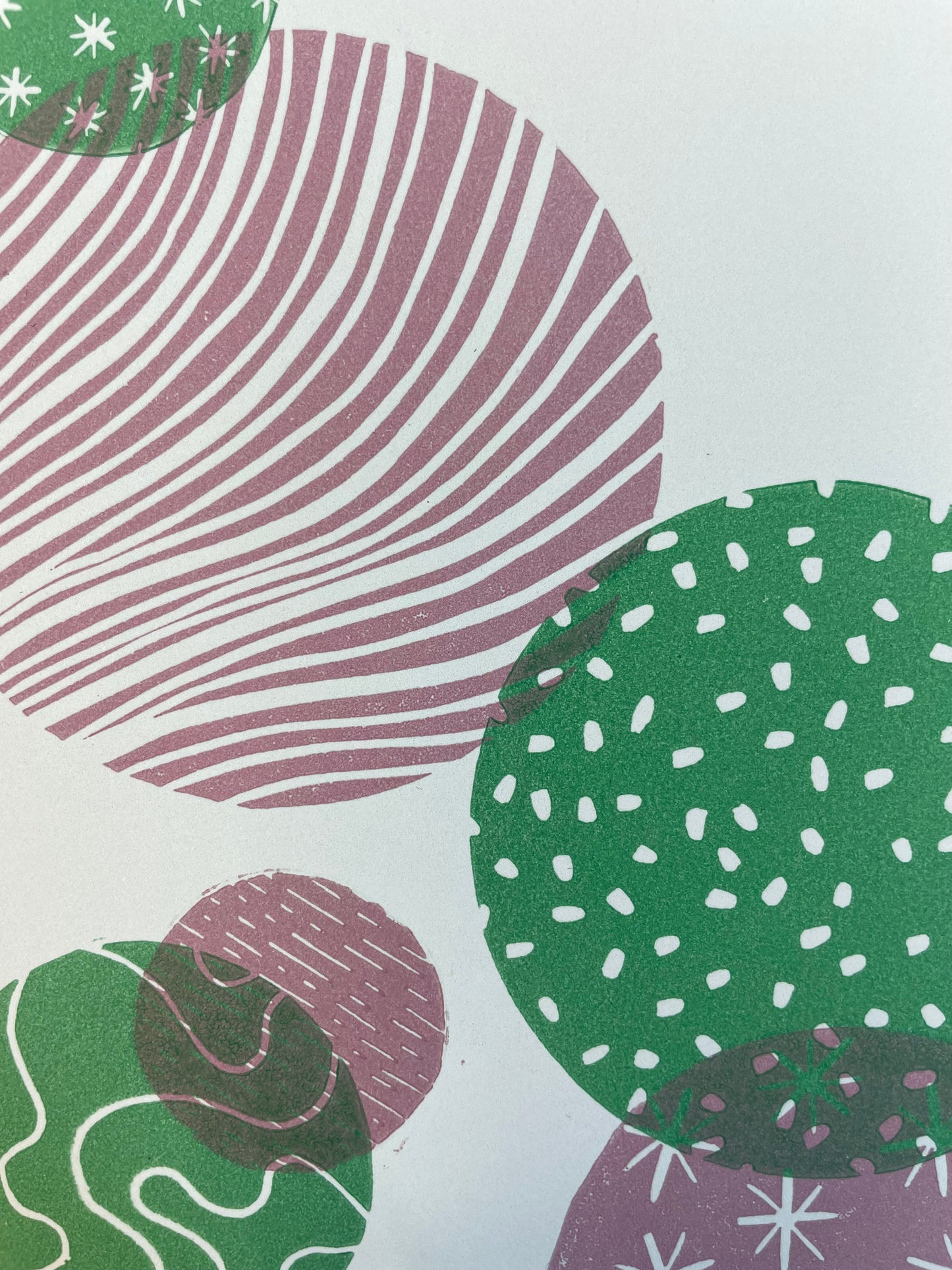 Bubbles #11 - Linocut Print