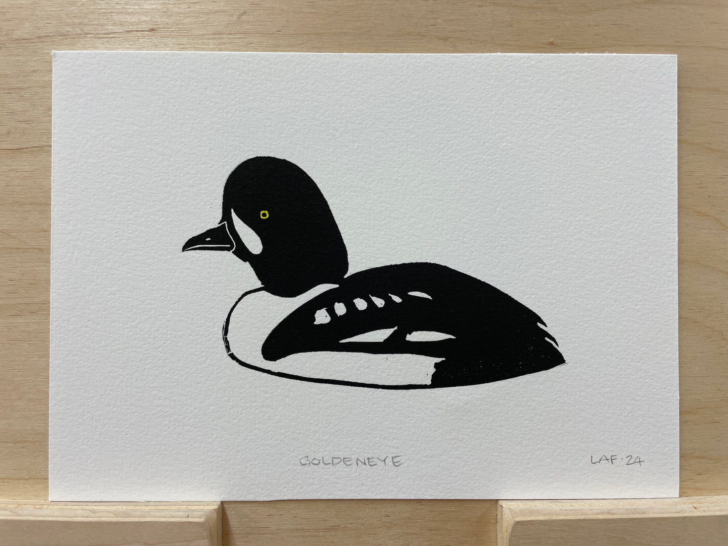 Goldeneye Linocut Print