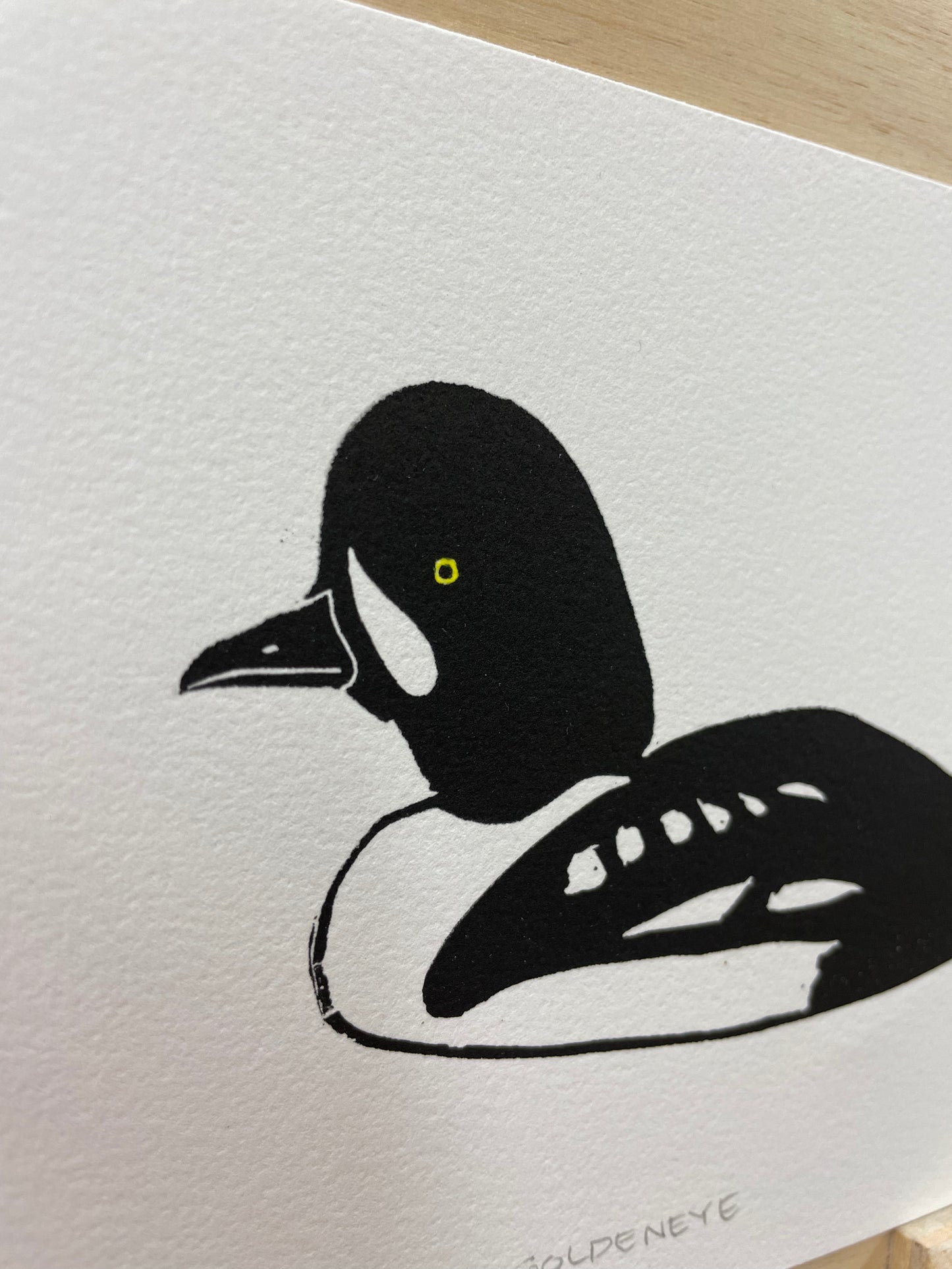 Goldeneye Linocut Print