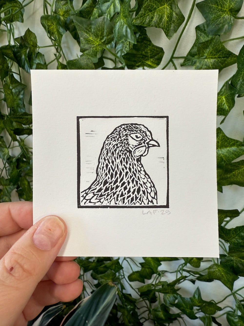 Wyandotte Chicken Linocut Print