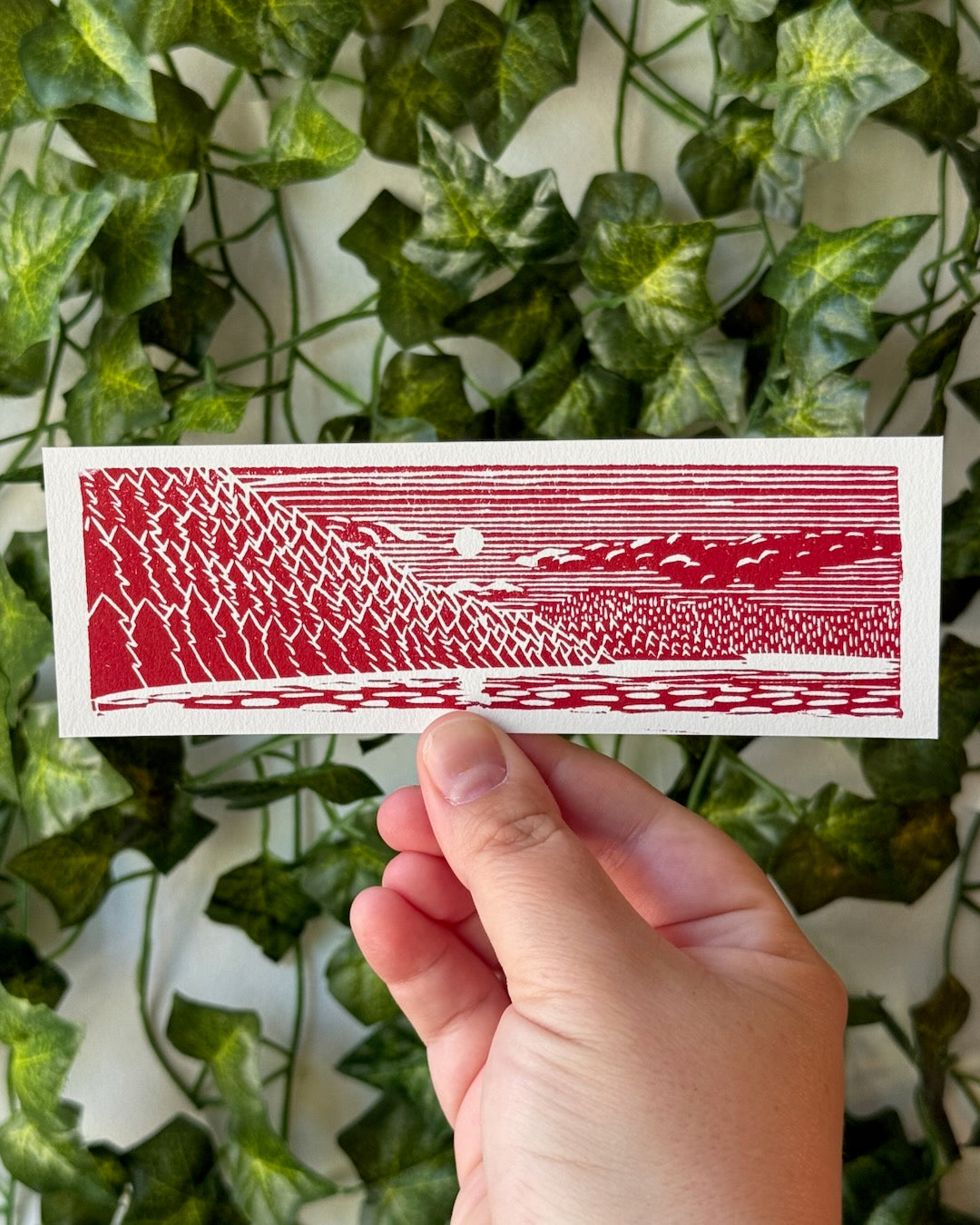 Rosario Bay Linocut Bookmark