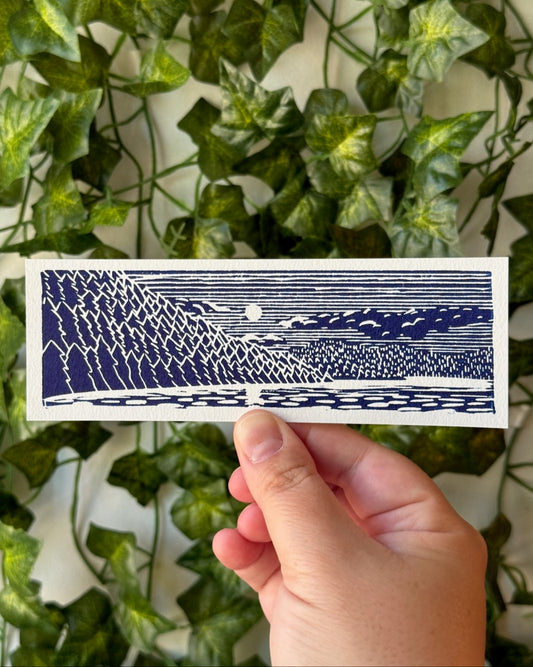 Rosario Bay Linocut Bookmark