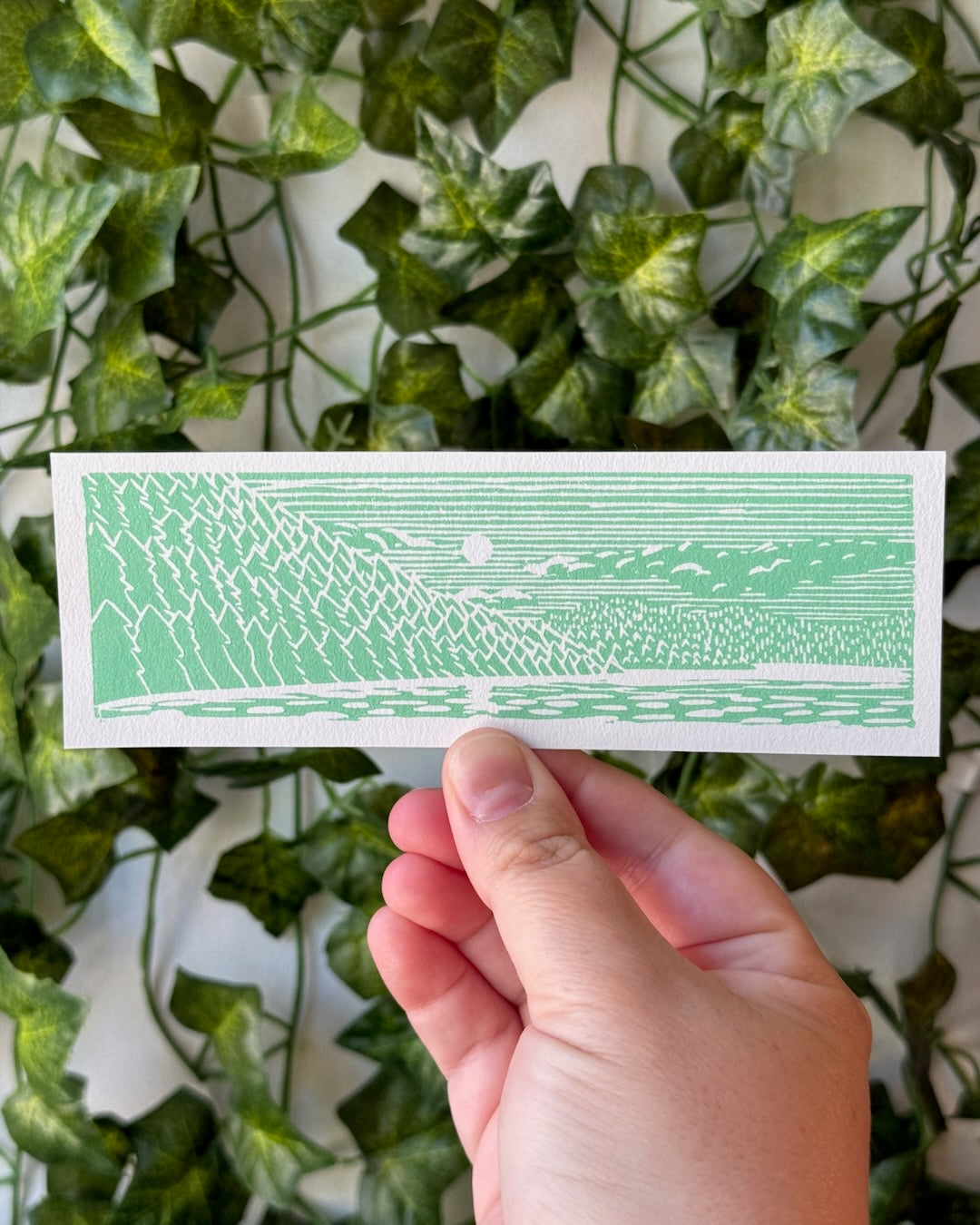 Rosario Bay Linocut Bookmark