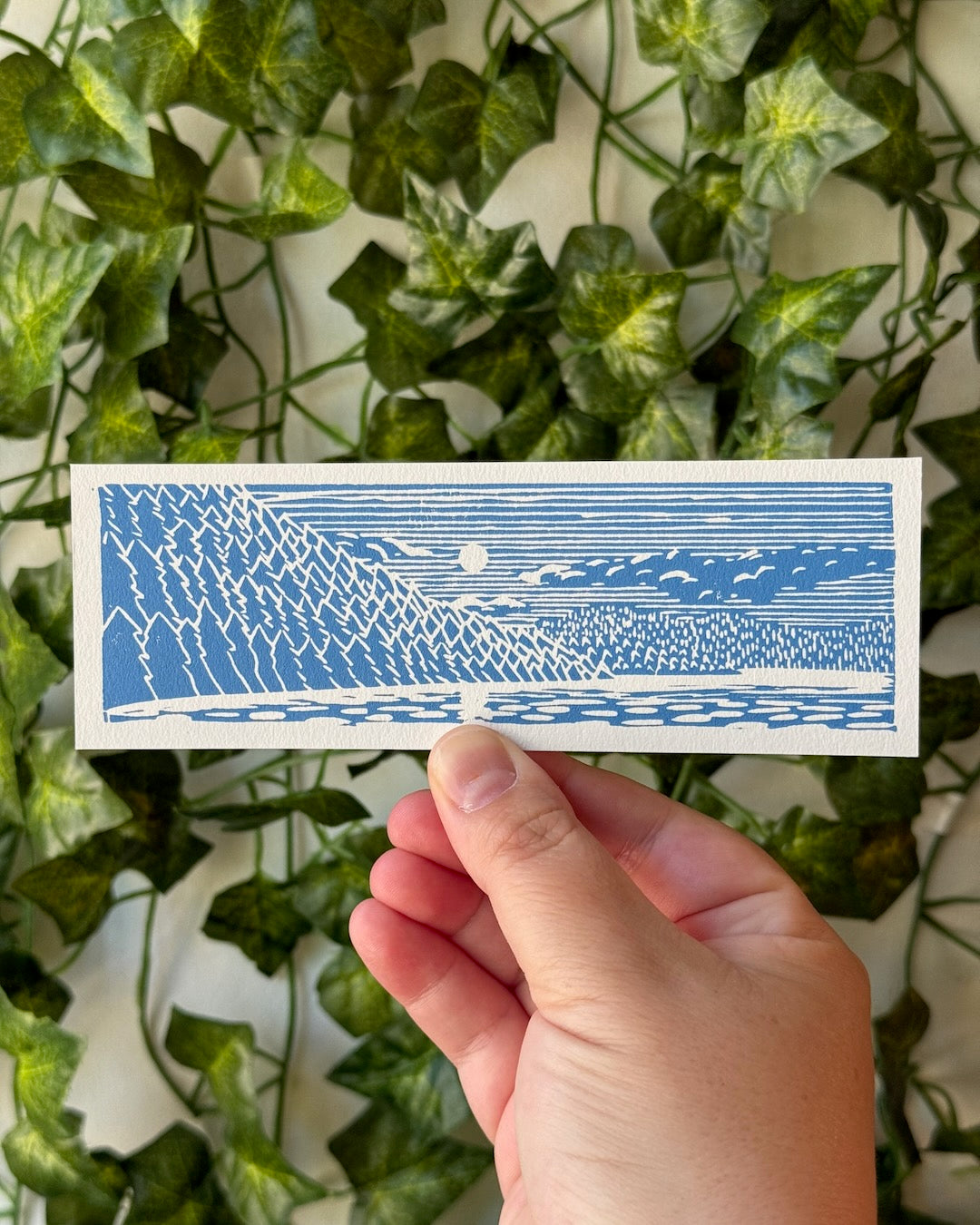 Rosario Bay Linocut Bookmark