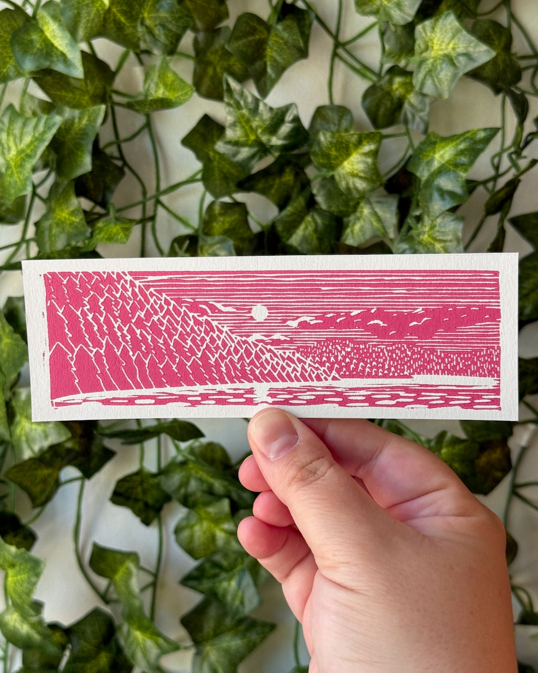 Rosario Bay Linocut Bookmark