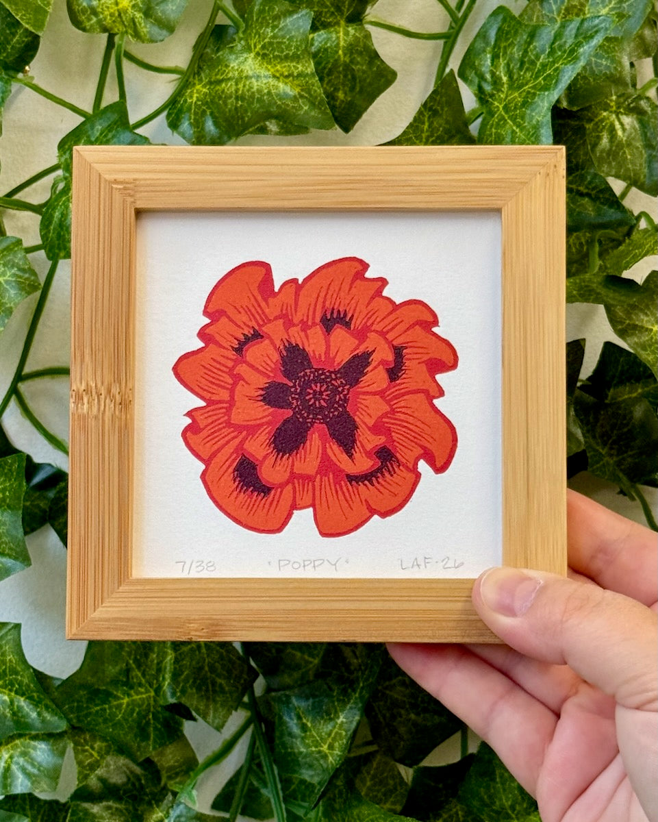 Poppy Linocut Print
