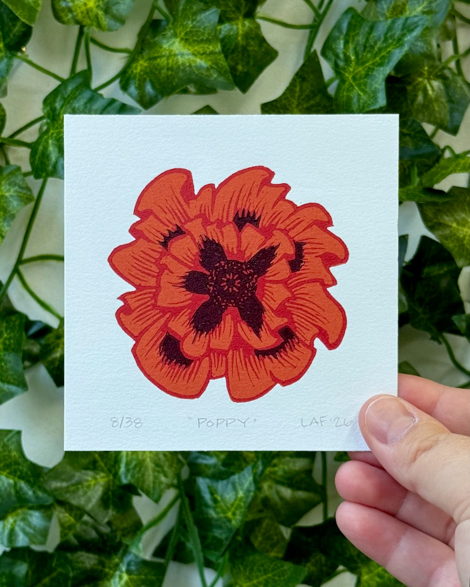 Poppy Linocut Print