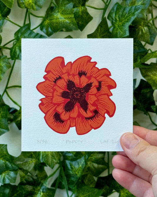 Poppy Linocut Print