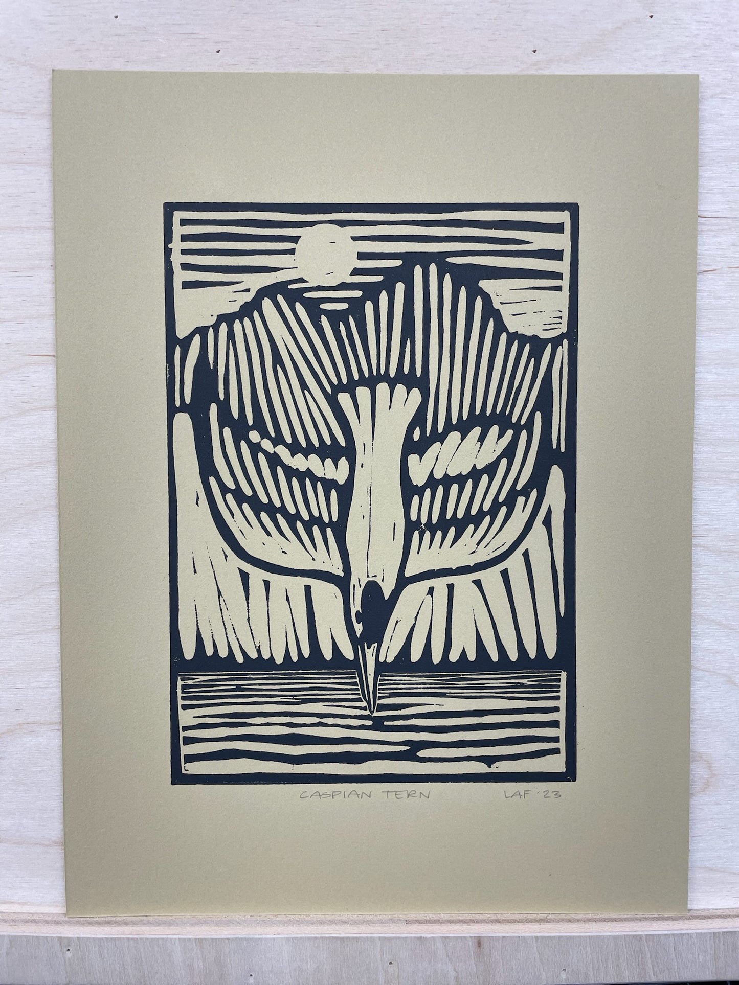 Caspian Tern Linocut Print