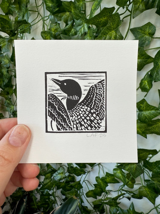 Common Loon Linocut Print
