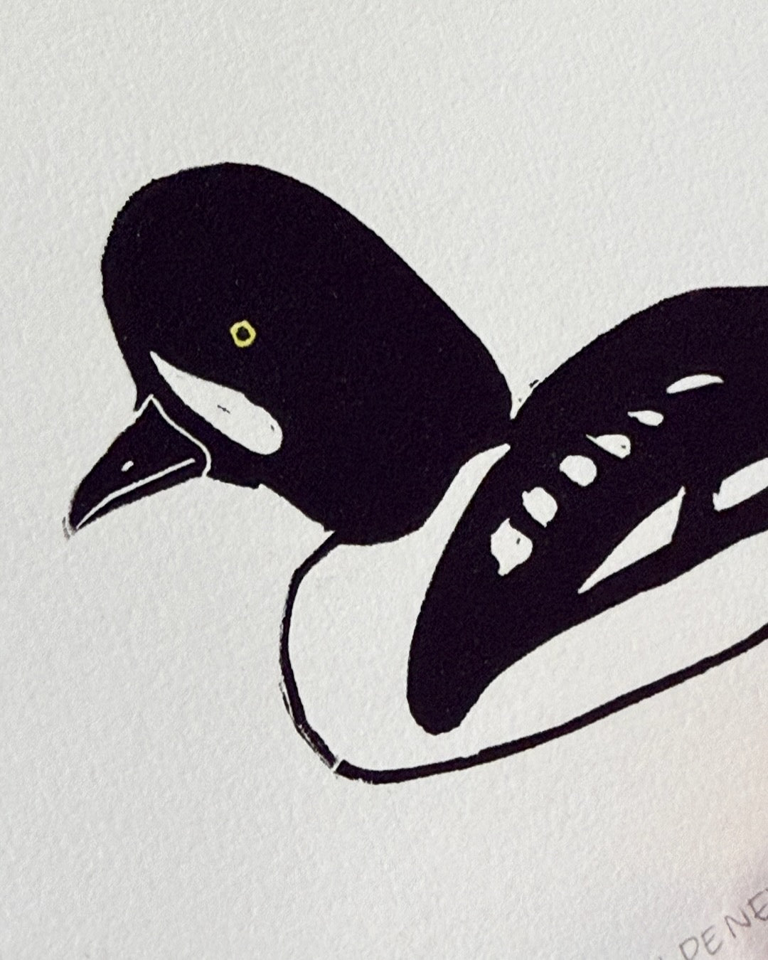 Goldeneye Linocut Print